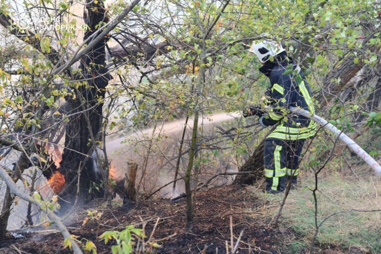 Рятувальники другу добу гасять пожежу на Хортиці
