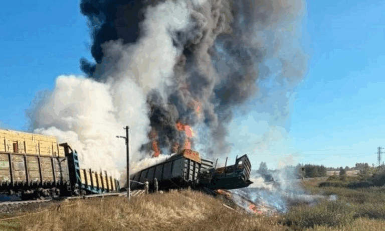 У РФ потяг із паливом спалахнув після жорсткої ДТП